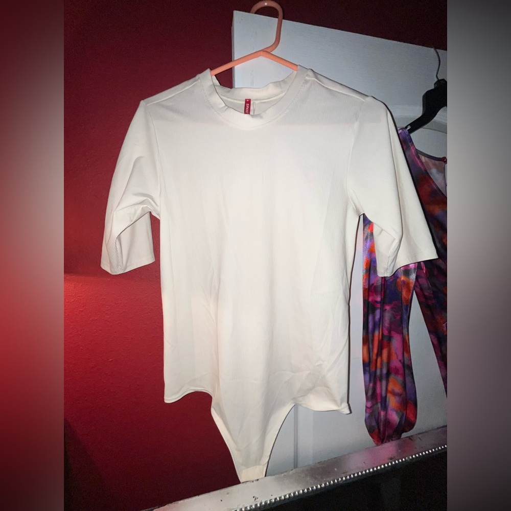 SPANX Cream Ribbed Bodysuit New NEVER worn